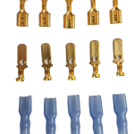 6.3 mm Male Female Spade Crimp Terminal Cable Connector with Insulating Sleeve Horn Clip Set of 20