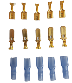 6.3 mm Male Female Spade Crimp Terminal Cable Connector with Insulating Sleeve Horn Clip Set of 20