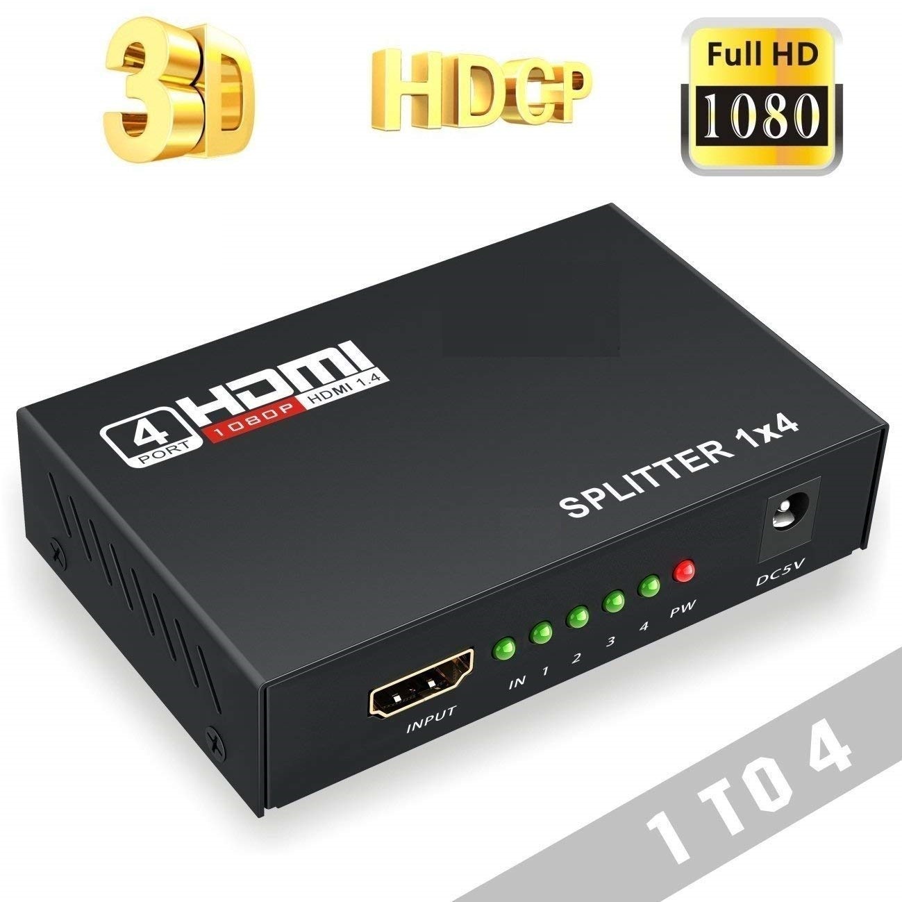 1-7.jpg Digital 1X4 Splitter HDMI Switch for Full HDTV 1080P Support-3D - Image 1