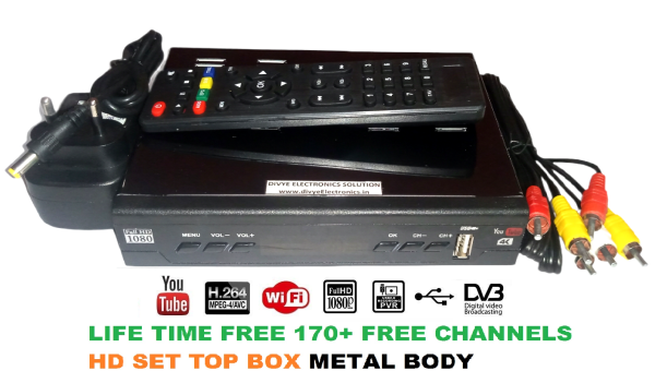 DD Freedish Free-to-air MPEG-4 Full HD Set-Top Box (Metal)
