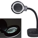 2 in 1 LED Reading Lamp with Magnifying Glass/Desk LAMP with Illumination Magnifying Glass - LED Saves Electricity Study Lamp