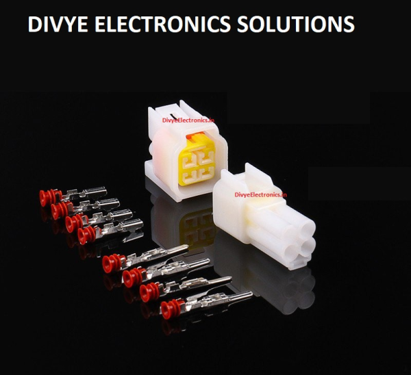 4 Pin Waterproof Automobile Connector Male and Female with Terminal (Package : 2 Sets)