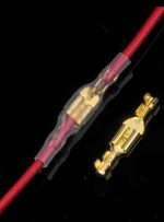 6.3 mm Male Female Spade Crimp Terminal Cable Connector with Insulating Sleeve Horn Clip Set of 20 - Image 2