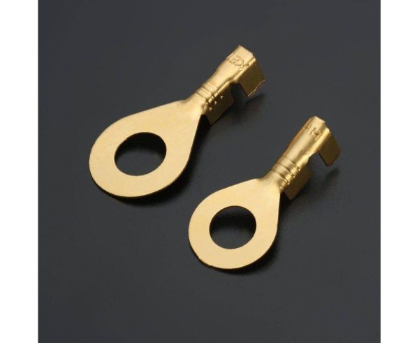 6mm Dia Copper Circular Splice Terminal Thimble Wire Naked Connector Battery 100pcs