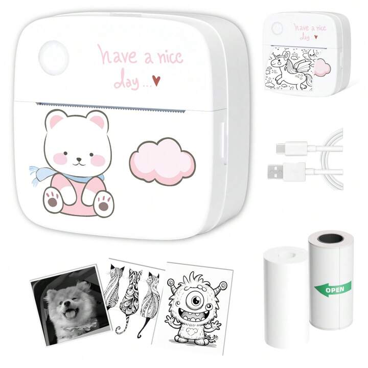 7-1.jpg Mini Pocket Printer Portable Thermal Printer Inkless Pocket Printer Small Photo Printer for Study Notes, Notes and Receipts - Image 1