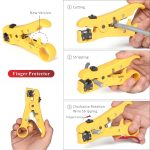 Universal Cable Stripper Cutter for Flat or Round UTP Cat5 Cat6 Wire Coax Coaxial Stripping Tool - Image 2
