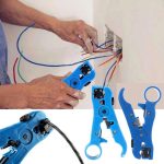 Universal Cable Stripper Cutter for Flat or Round UTP Cat5 Cat6 Wire Coax Coaxial Stripping Tool