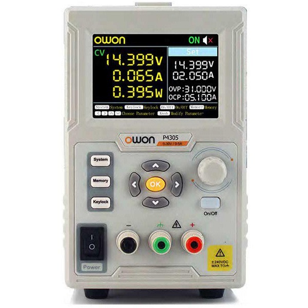 OWO-P4305.jpg OWON P4305 Programmable Lab DC Power Supply- 30V 5A - Image 1