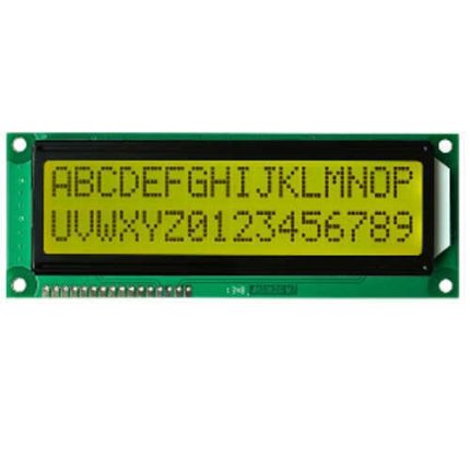 16x2 Jumbo Character LCD Display yellow green