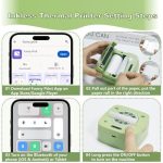 Mini Printer Sticker Thermal Printer, Bluetooth Portable Phone Printer,Study Printer with 1 Rolls Paper for Pictures, Photos, Journals, DIY, Compatible with Phone & Tablet - Image 3