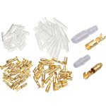 4.0 Bullet Connectors Kit, Brass Male and Female Wire Terminals Connector for Car Truck Motorcycle Bike with Insulating Sleeves 100PCS(25Sets)