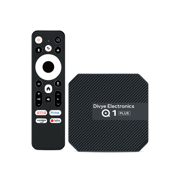 Q1 Plus Voice Android TV 10.0 Smart TV BoxBox, 4GB RAM+32GB ROM UHD 8K H313 Quad-core H.265 2.4G&5G WiFi 100M LAN + Voice Remote Control