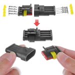 4 Pin Connector, 20-16 AWG Waterproof Electrical Automotive Wire Connector, 1.5mm Series Terminals Male Female Car Connectors Plug Sets