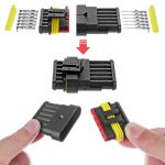 6 Pin Connector, 20-16 AWG Waterproof Electrical Automotive Wire Connector, 1.5mm Series Terminals Male Female Car Connectors Plug Sets