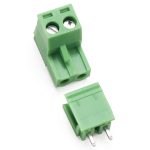 2-Pin 5.08mm Pitch Mount Screw Terminal Block, Straight Plug-in 2-Pin (2 Pole) Screw Terminal Block Connector, Pluggable Male Female Connectors- Green