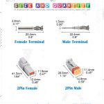 DT Series DT04-2P 2 Pin Way Sealed Gray Male and Female Auto Waterproof Electrical Wire Connector Plug for Motorcycle, Scooter, Car, Truck, Boats - Image 4