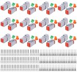 DT Series DT04-6P 6 Pin Way Sealed Gray Male and Female Auto Waterproof Electrical Wire Connector Plug for Motorcycle, Scooter, Car, Truck, Boats