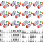 DT Series DT04-6P 6 Pin Way Sealed Gray Male and Female Auto Waterproof Electrical Wire Connector Plug for Motorcycle, Scooter, Car, Truck, Boats