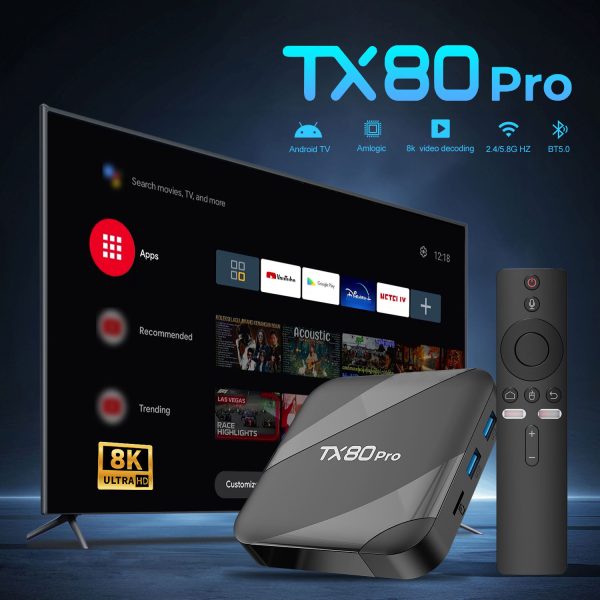 TX80 PRO Android Box 4K Smart Streaming with Dual WiFi 6 & BT 5.0 16GB RAM 256GB ROM